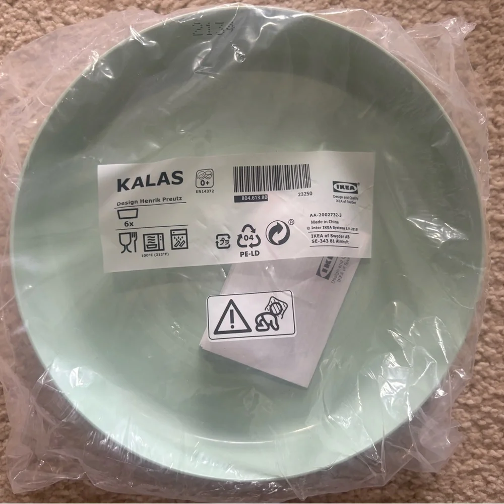 IKEA Pastel Mix Kids Party Plate, Bowl & Cup Set - Mint, Pink, Yellow, Blue NWT